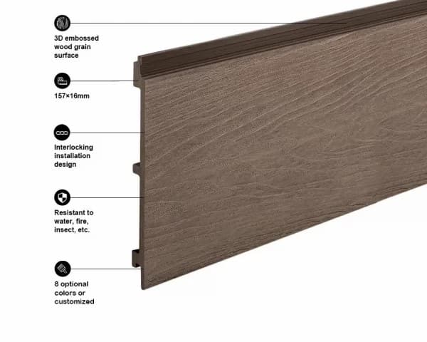 Cc157h16v 3d Embossed Composite Cladding Feature Chocolate