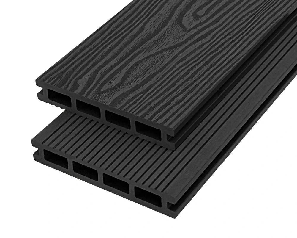 De144h22 – 3d Embossed Composite Decking Charcoal